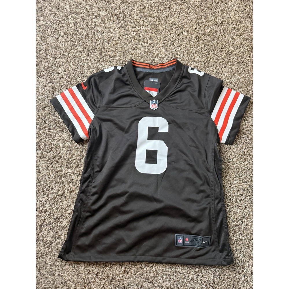 Nike NFL On Field Dri-Fit Cleveland Browns Mayfield Jersey L Brown Red White